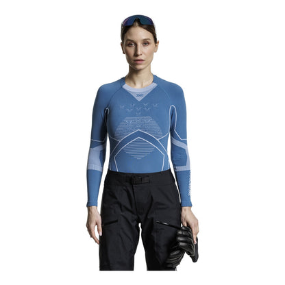 Bluza Femei X-Bionic Energy Accumulator Light Ls Wmn Mineral Blue/Arctic White