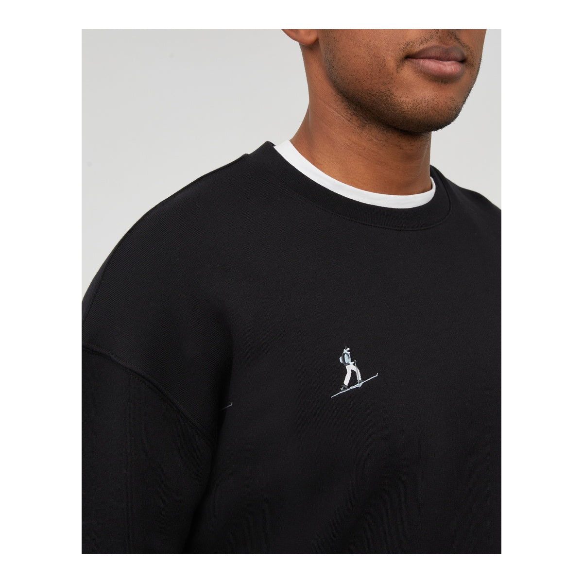 Bluza Barbati Mammut Base Ml Crew Neck Men Ski Tour Black