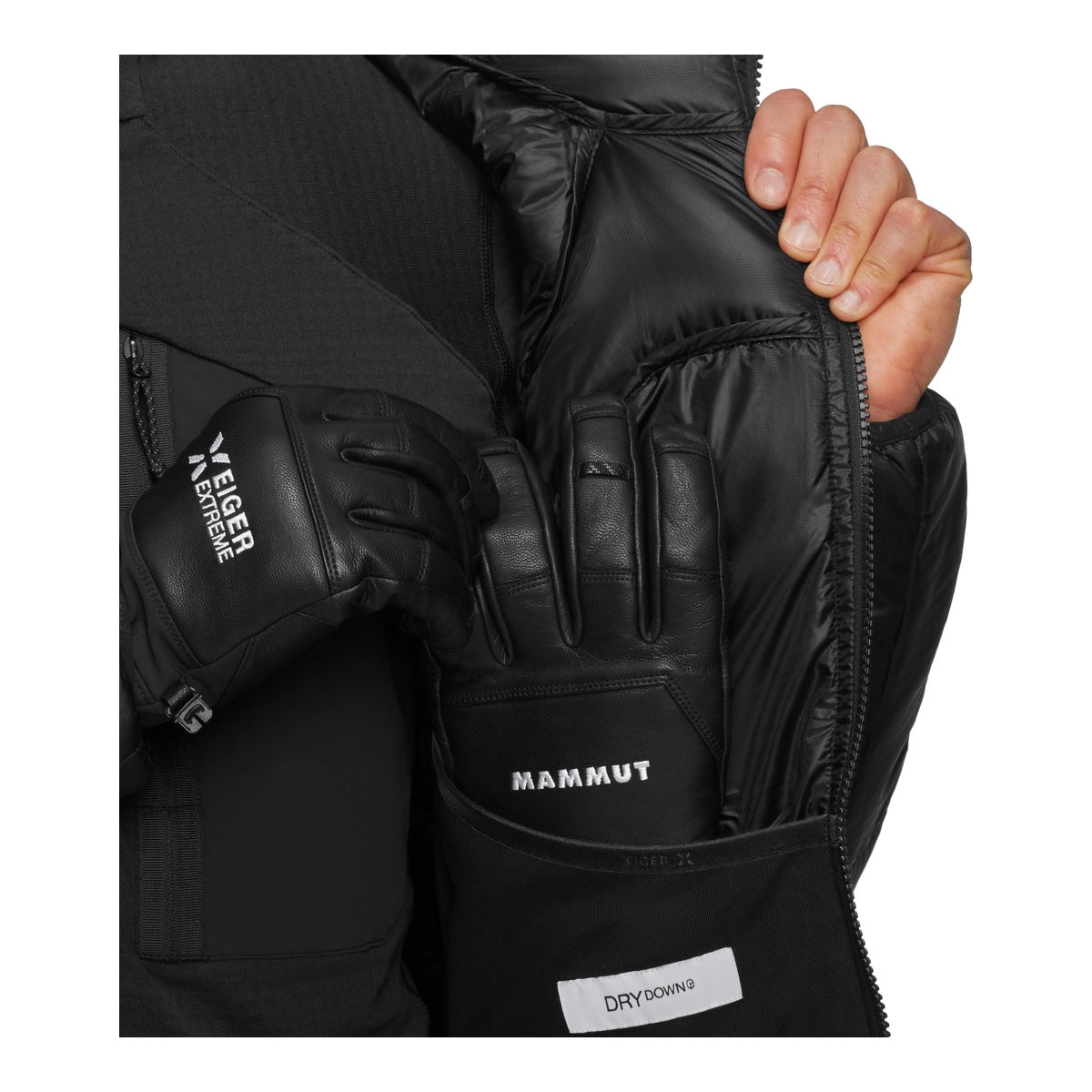 Geaca Puf Barbati Mammut Eiger Nordwand Light Down In Hooded Black