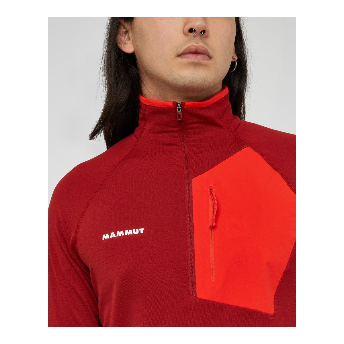 Polar Barbati Mammut Aenergy Light Ml Half Zip Pull Dark Mammut Red-Mammut Red