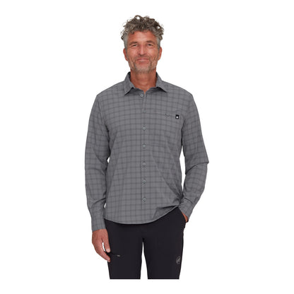 Camasa Barbati Mammut Lenni Longsleeve Steel-Black
