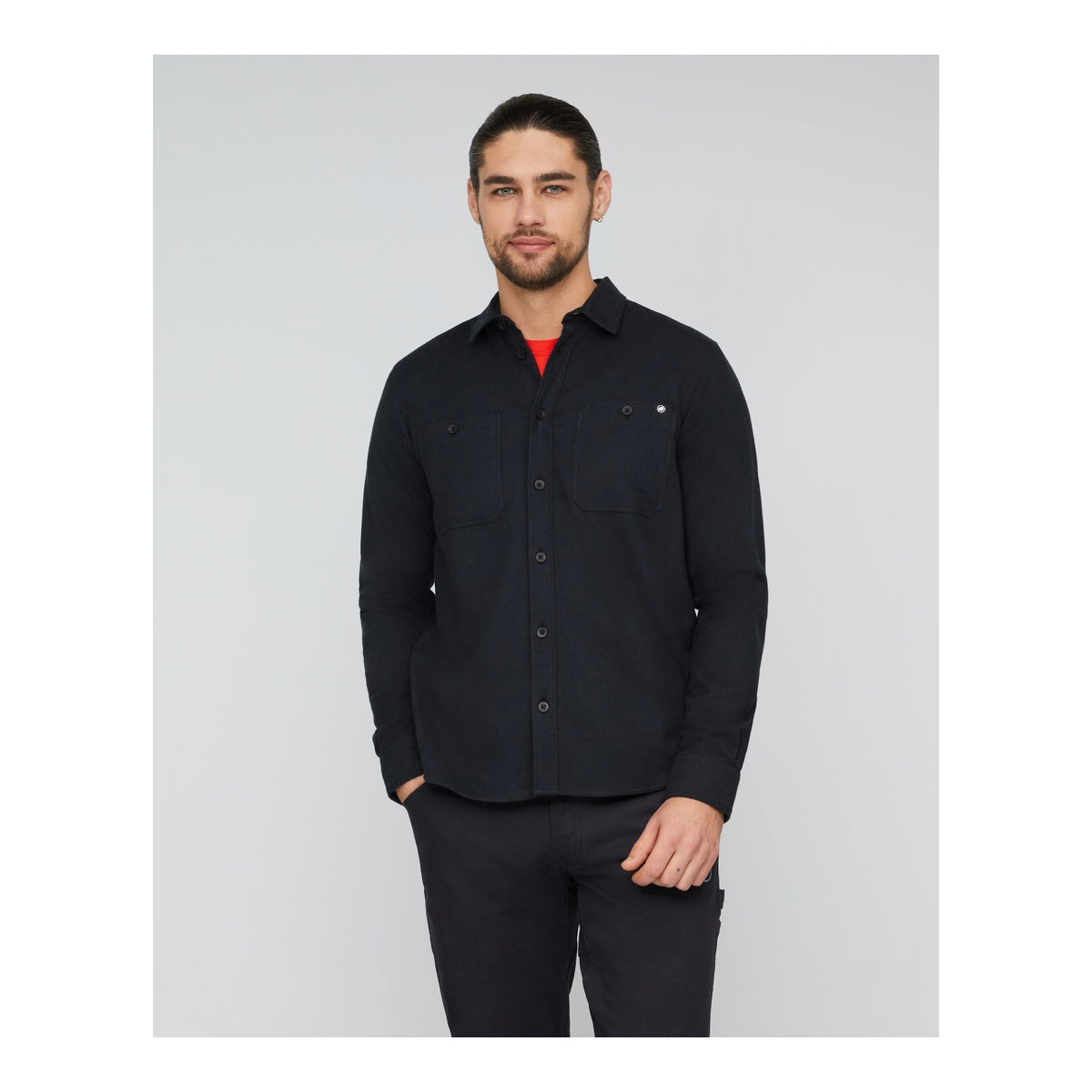 Camasa Barbati Mammut Alvra Plain Longsleeve Black