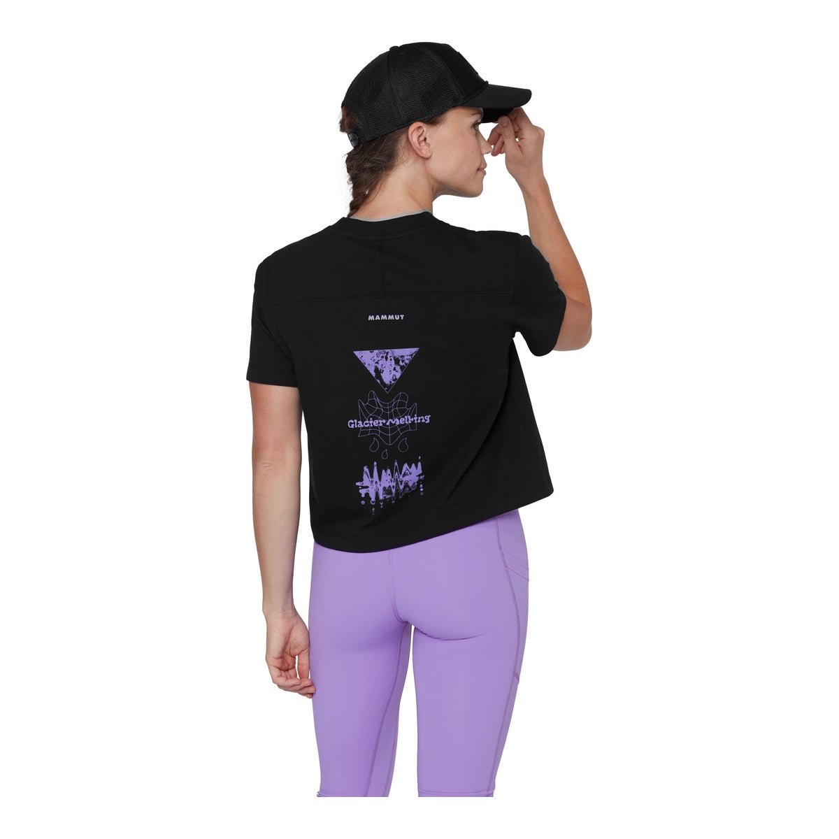 Tricou Femei Mammut Base Cropped Glacier Negru