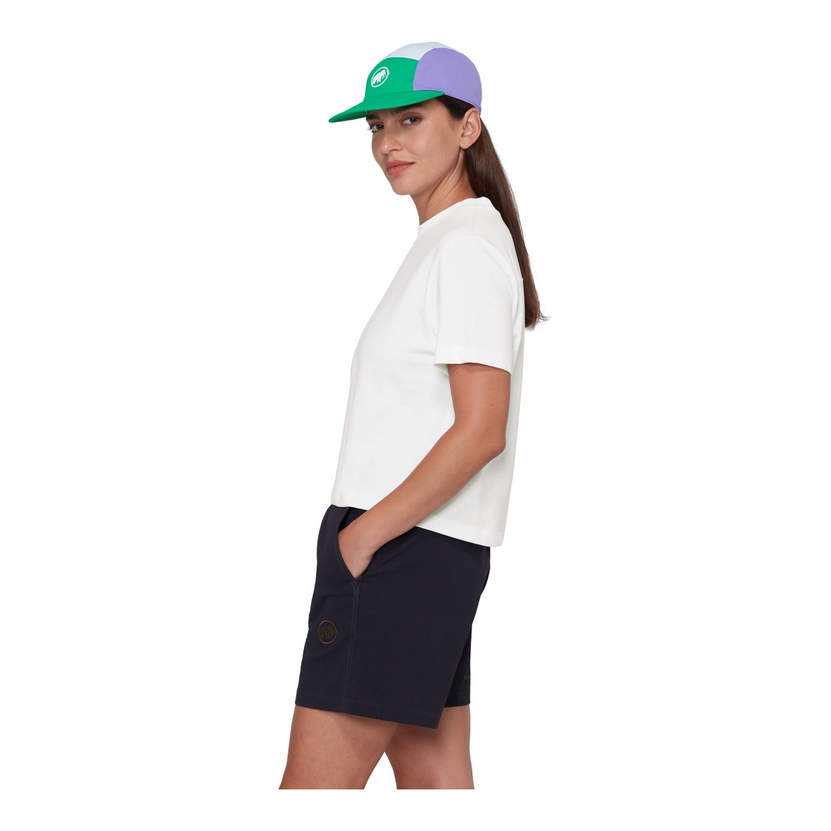 Tricou Femei Mammut Base Cropped Glacier Alb