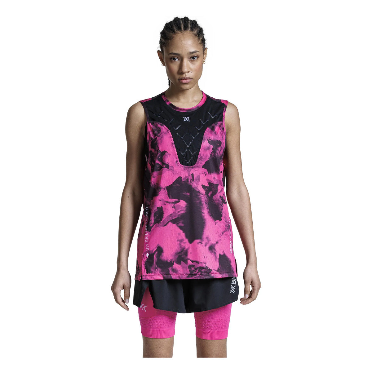 Maiou Unisex X-BIONIC Corefusion Run Wolfpack-Black-Neo Pink